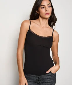 Etam Thermal knit camisole BLACK Store