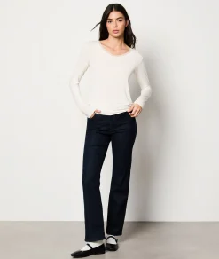 Etam Thermal knit Long-sleeved T-shirt ECRU New