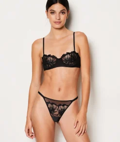 Etam Thong in Embroidered Tulle BLACK Online