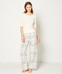 Etam Three-Quarter Sleeve Pyjama Top WHITE Flash Sale