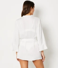 Etam Tie Belt Robe WHITE Outlet