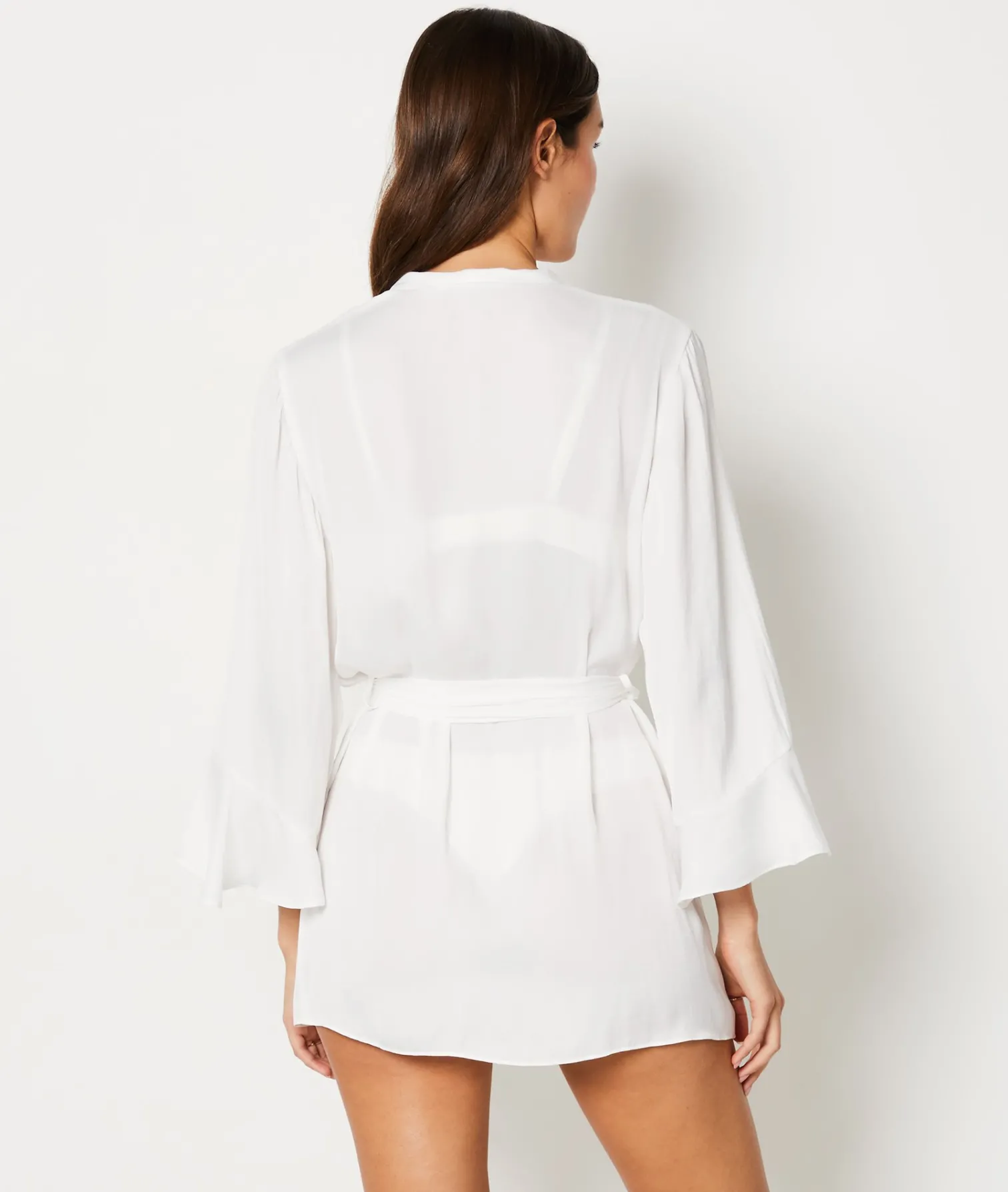 Etam Tie Belt Robe WHITE Outlet