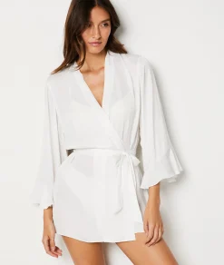 Etam Tie Belt Robe WHITE Outlet