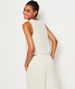 Etam Tie Top with Bead Details BEIGE Cheap
