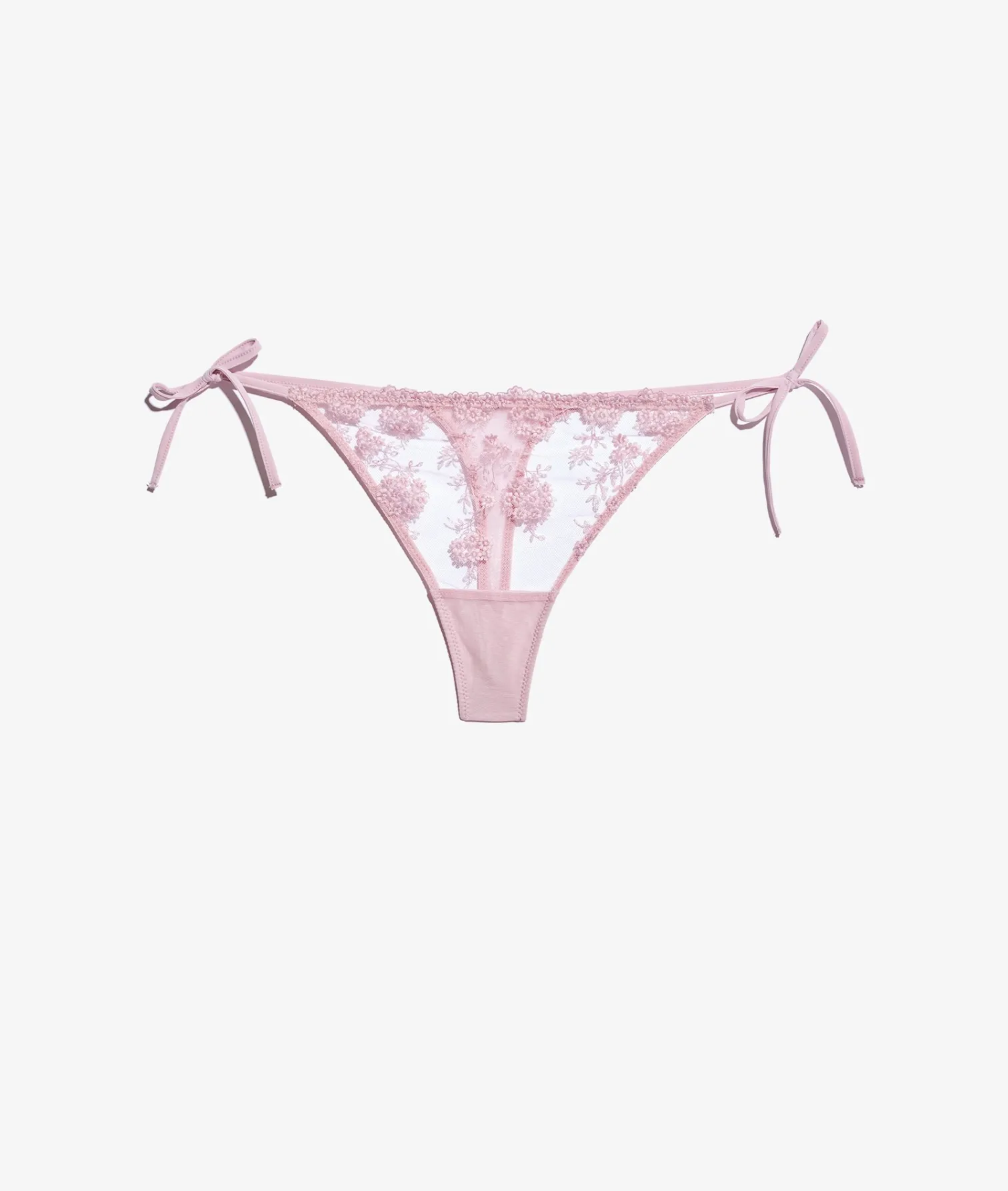 Etam Tie-up Thong in Tulle BLUSH Cheap