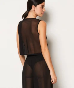 Etam Top sans manches transparent NOIR Sale