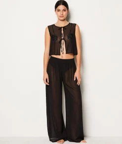 Etam Top sans manches transparent NOIR Sale