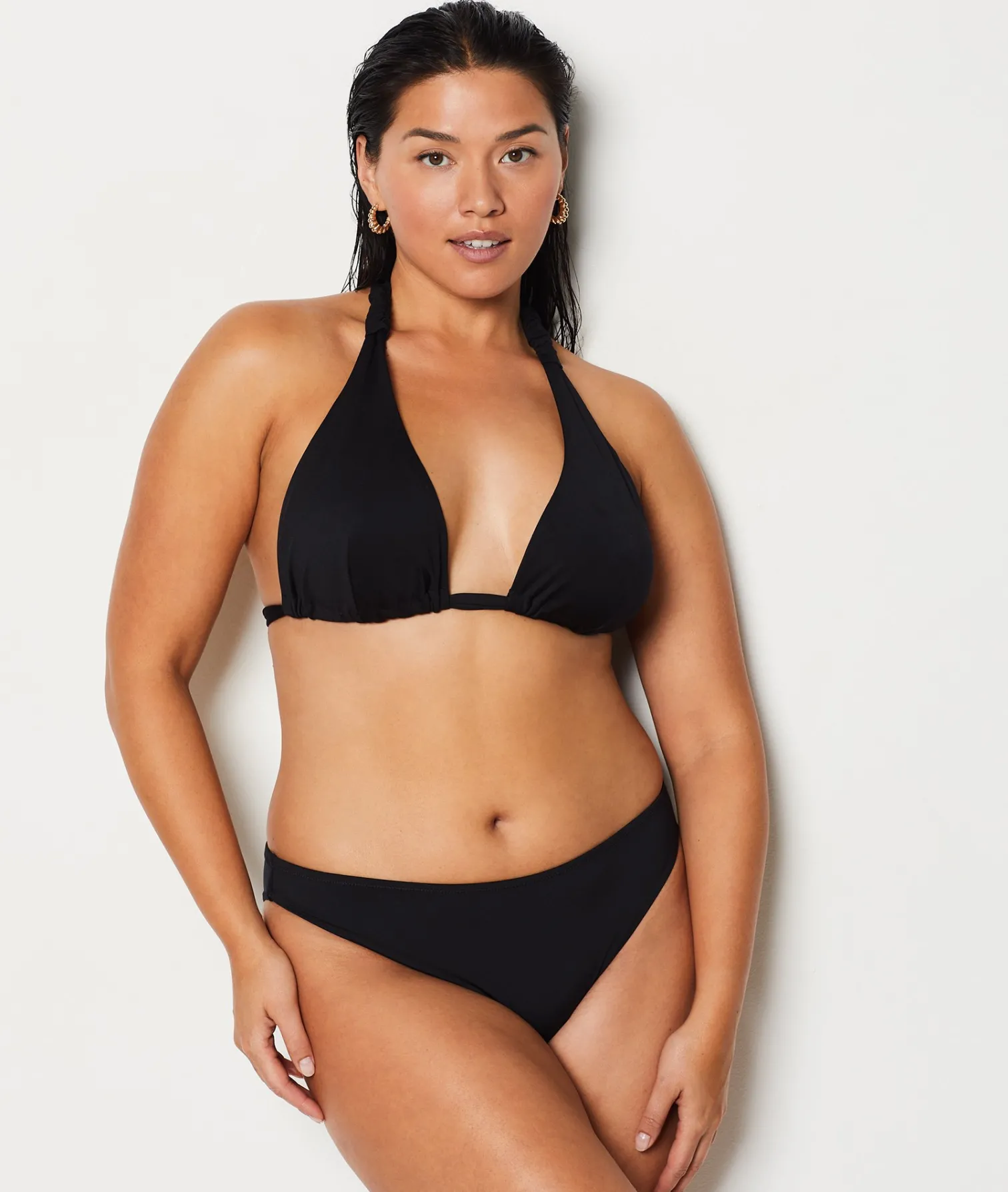 Etam Triangle Bikini Top BLACK Hot