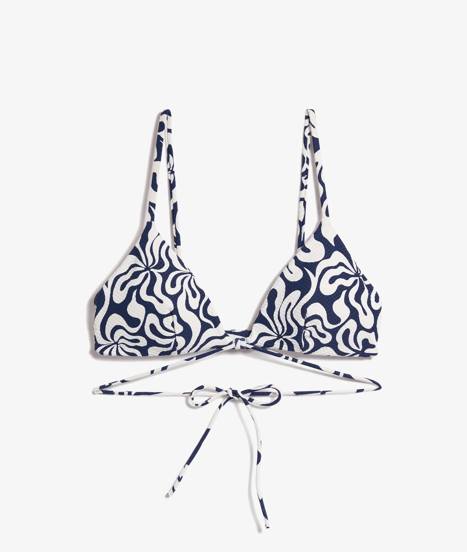Etam Triangle Bikini Top to Tie MARINE Sale