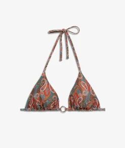 Etam Triangle Bikini Top with Pattern Multicoloured Online