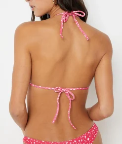 Etam Triangle Bikini Top with Jewel Detail ROSE Flash Sale