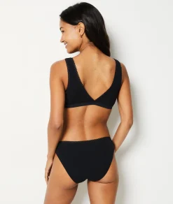 Etam Triangle Bralette in Cotton BLACK Store