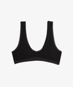 Etam Triangle Bralette in Cotton BLACK Store