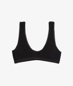 Etam Triangle Bralette in Cotton BLACK Store