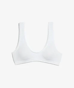 Etam Triangle Bralette in Cotton WHITE Sale