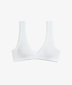 Etam Triangle Bralette in Cotton WHITE Sale
