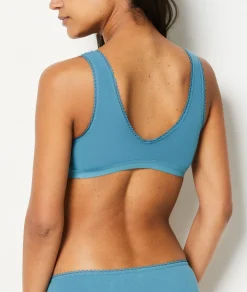 Etam Triangle Bralette in Cotton PETROLBLUE Shop