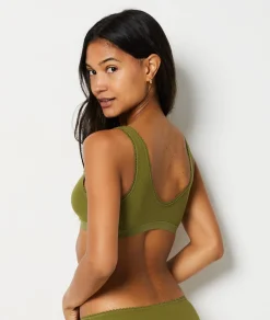 Etam Triangle Bralette in Cotton KHAKI Cheap