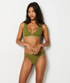 Etam Triangle Bralette in Cotton KHAKI Cheap