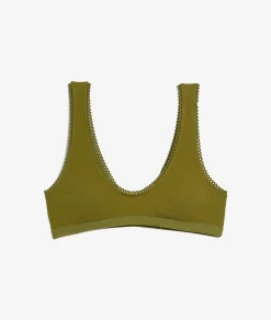 Etam Triangle Bralette in Cotton KHAKI Cheap