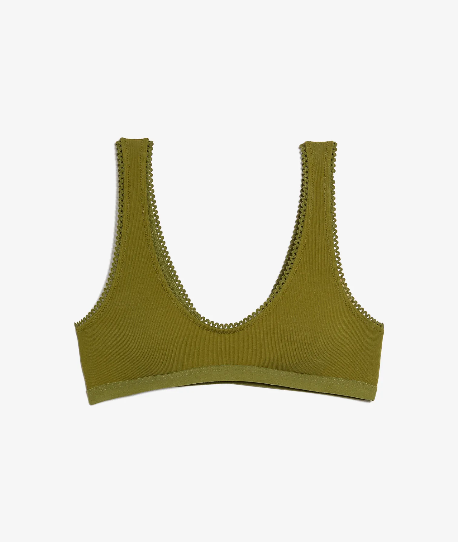 Etam Triangle Bralette in Cotton KHAKI Cheap