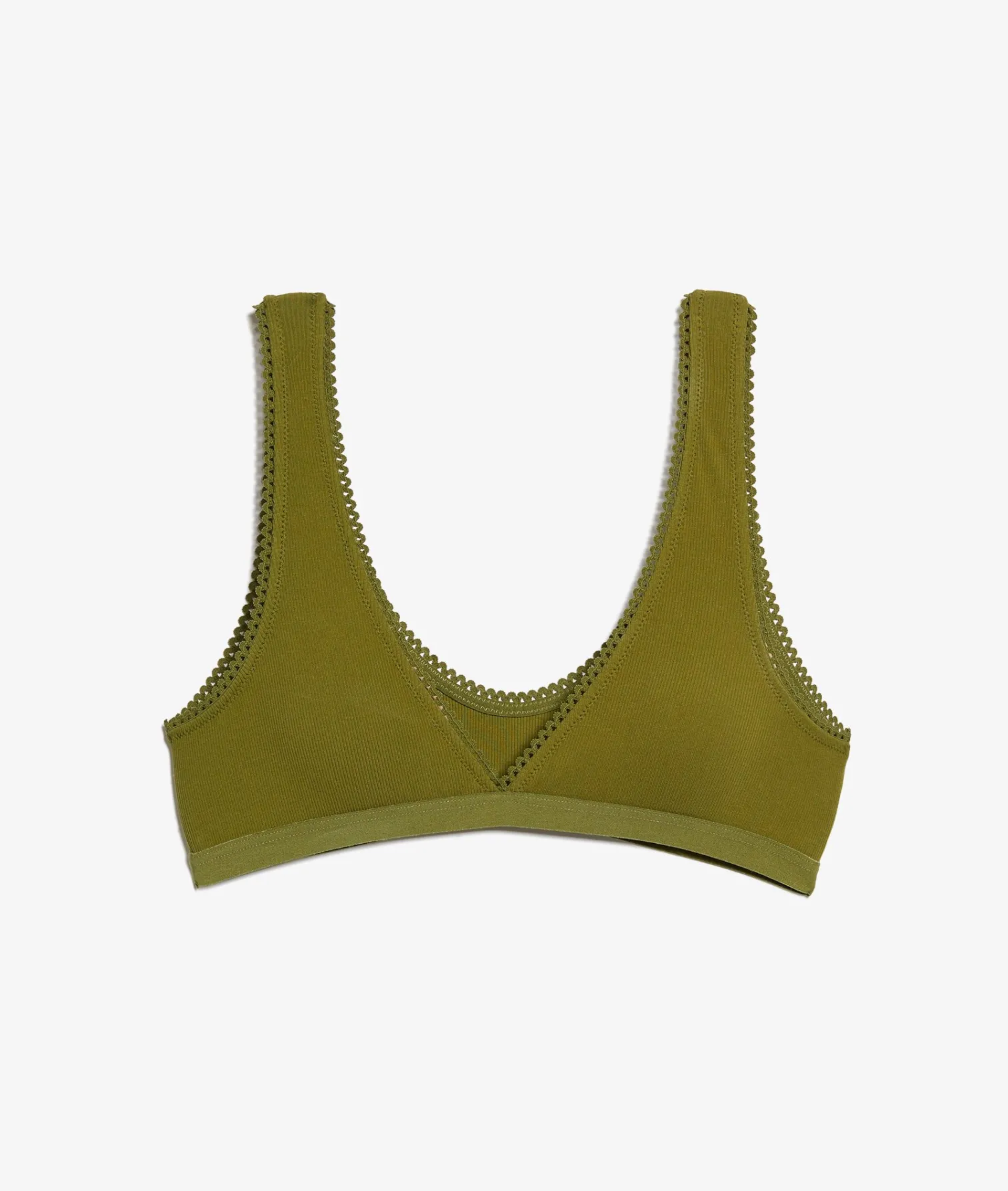 Etam Triangle Bralette in Cotton KHAKI Cheap