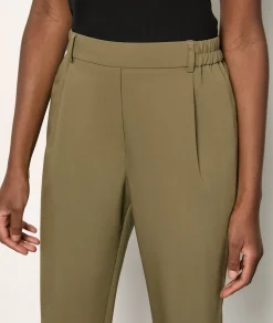 Etam Trousers with a cigarette cut KHAKI Store