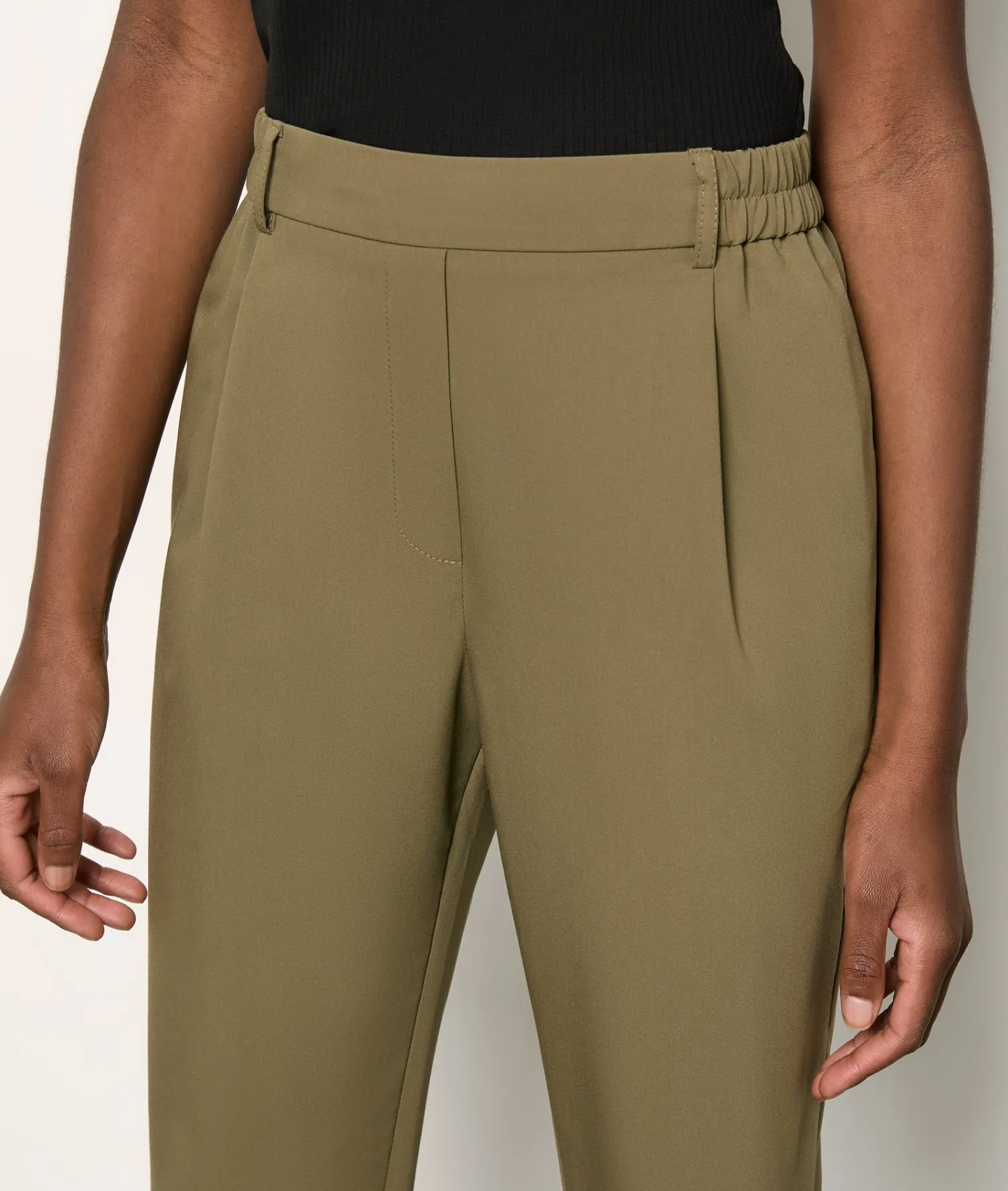 Etam Trousers with a cigarette cut KHAKI Store