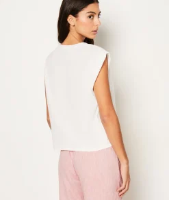 Etam T-shirt de pyjama en coton détail broderie BLANC Best