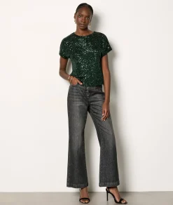 Etam T-shirt manches courtes à sequins VERTSAPIN Cheap