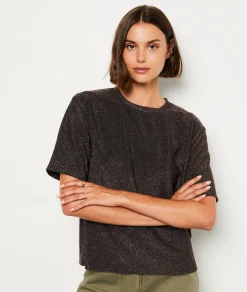 Etam T-shirt manches courtes irisé TAUPE Shop