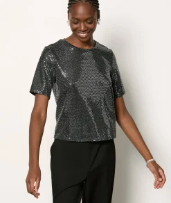 Etam T-shirt manches courtes irisé NOIR Flash Sale