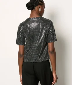 Etam T-shirt manches courtes irisé NOIR Flash Sale
