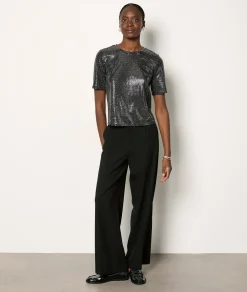 Etam T-shirt manches courtes irisé NOIR Flash Sale
