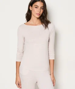 Etam T-shirt manches longues à rayures BEIGE Outlet