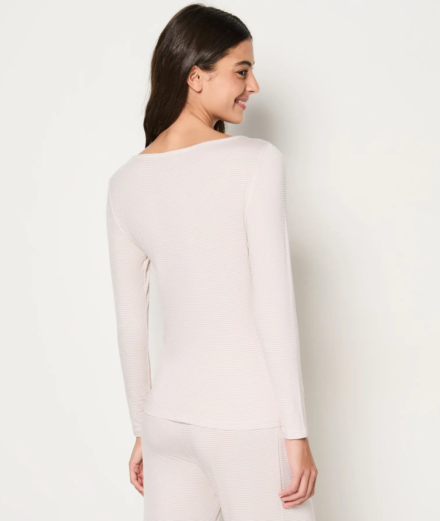Etam T-shirt manches longues à rayures BEIGE Outlet