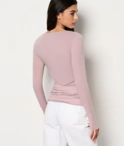Etam T-shirt manches longues avec cachemire en maille thermique TAUPE Cheap