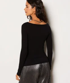 Etam T-shirt manches longues col bateau NOIR Store