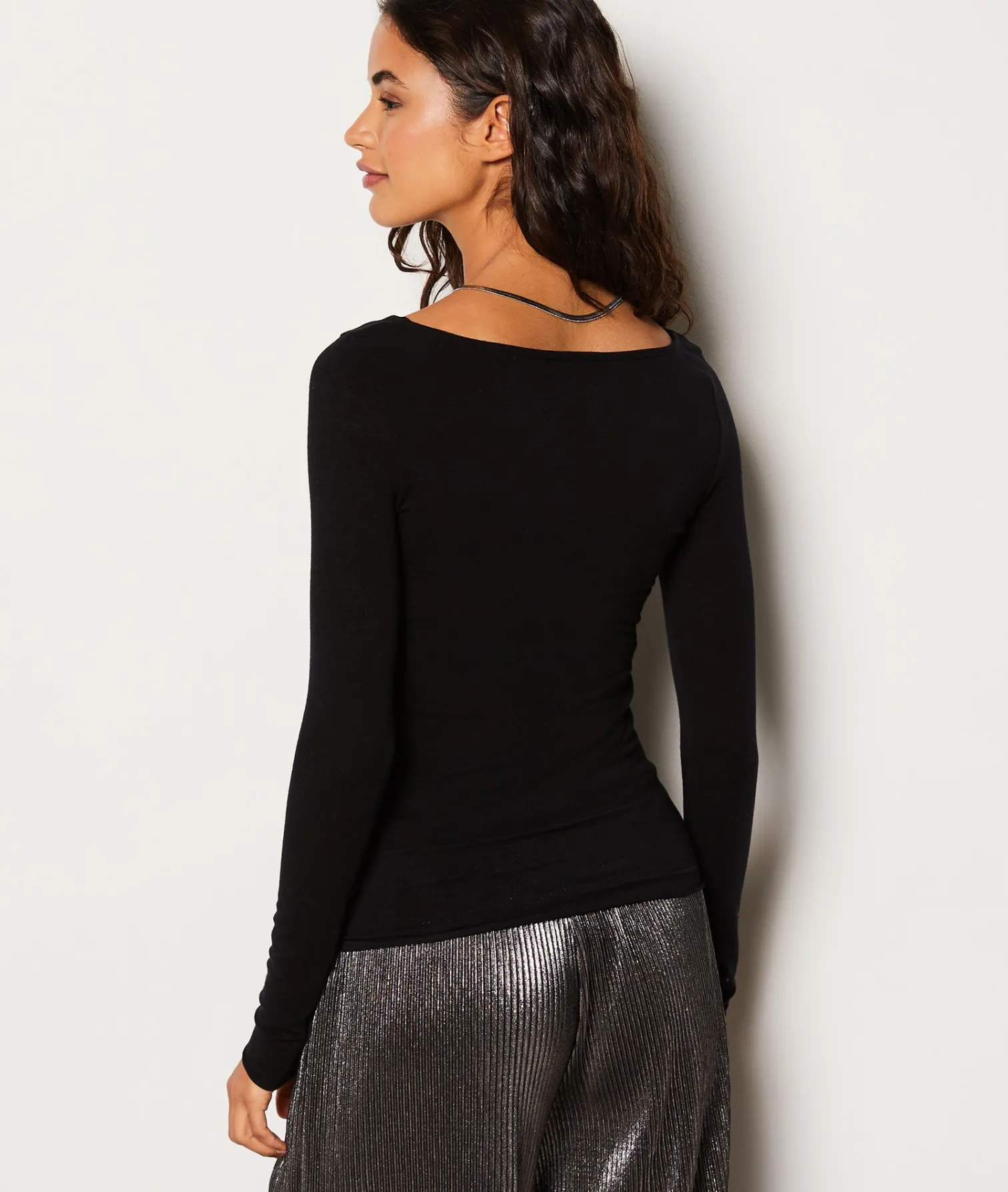 Etam T-shirt manches longues col bateau NOIR Store