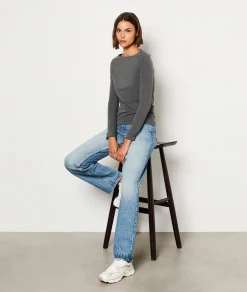 Etam T-shirt manches longues côtelé ANTHRACITE Best Sale