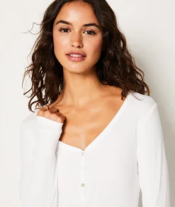 Etam T-shirt manches longues côtelé ECRU Cheap