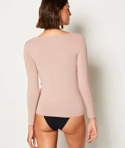 Etam T-shirt manches longues en maille thermique MAUVE Sale