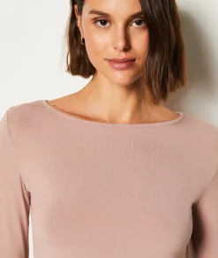 Etam T-shirt manches longues en maille thermique MAUVE Sale