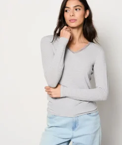 Etam T-shirt manches longues maille thermique GRISCLAIR Flash Sale