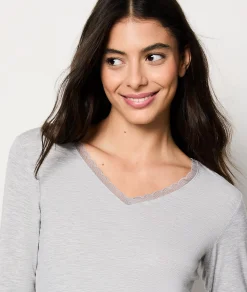 Etam T-shirt manches longues maille thermique GRISCLAIR Flash Sale