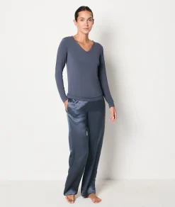 Etam T-shirt manches longues maille thermique ARGENT Best
