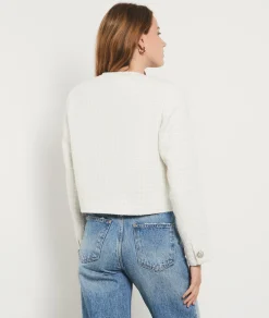 Etam Tweed-style short buttoned jacket ECRU Cheap
