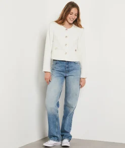 Etam Tweed-style short buttoned jacket ECRU Cheap