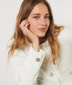 Etam Tweed-style short buttoned jacket ECRU Cheap