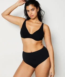 Etam Underwired Triangle Bikini Top BLACK Cheap